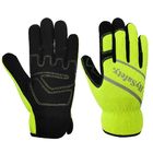 Hi Visibility Green Mechanics Wear Gloves With Reflective Printing