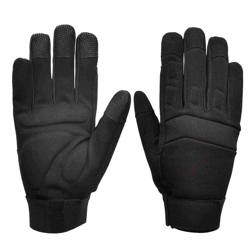 Synthetic Leather Mechanic Glove  Padding On Palm Breathable Mesh Knuckle